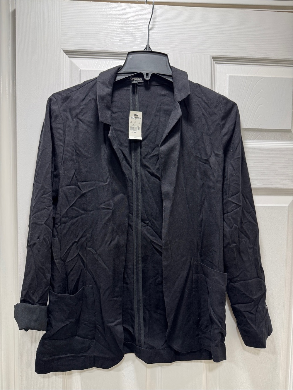 Express Black Open-Front Lightweight Blazer